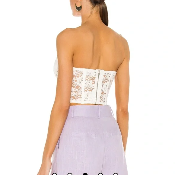 Bardot Lace Corset Bustier in Ivory White - Picture 3 of 9